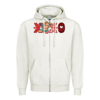 Oatmeal Heather xoxo cupid Zipper Hoodie - RanaPortraitStore