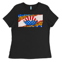 Black usa life license plate Ladies Tee - HRA Design Shop