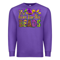 Purple Here for the beads Premium Sweatshirt - HowdyJamesFarm