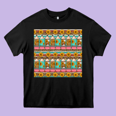 School Teacher Seamless Pattern Heavy Core Tee Designed By Hra Design Shop