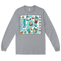 Heather Grey cafecito y chisme Long Sleeve Tee - MaliasSmallBusiness