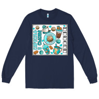 Navy cafecito y chisme Long Sleeve Tee - MaliasSmallBusiness