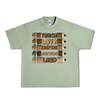 Oil Green teach love inspire Urban Heavy Tee - MaliasSmallBusiness