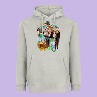 Happy Easter Day Rodeo Heavyweight Hoodie Designed By Howdyjamesfarm