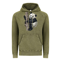 Vintage Olive Giant Panda Vintage Hoodie - LillyAllenDesigns
