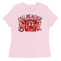 Bubblegum Pink call me never Ladies Tee - RacoonDesign
