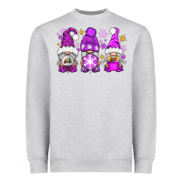 Heather Grey purple winter gnomies Heavyweight Sweatshirt - NancyCooperArtShop