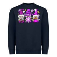 Navy purple winter gnomies Heavyweight Sweatshirt - NancyCooperArtShop