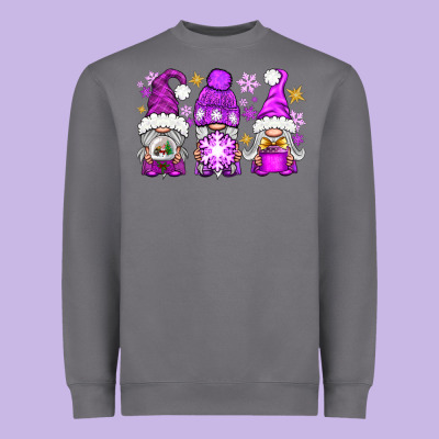 Purple Winter Gnomies Heavyweight Sweatshirt Designed By Nancycooperartshop