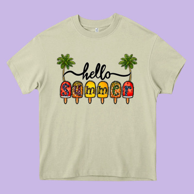 1hello Summer Heavy Core Tee Designed By Cowhidedigitalart