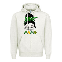 Oatmeal Heather Lucky Mama Zipper Hoodie - Bettercallsaul