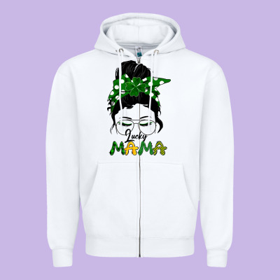 Lucky Mama Zipper Hoodie Designed By Bettercallsaul