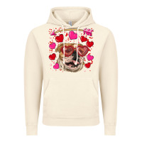 Vintage Artic valentine's day  brown english bulldog Vintage Hoodie - RanaPortraitStore