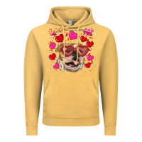 Vintage Mustard valentine's day  brown english bulldog Vintage Hoodie - RanaPortraitStore