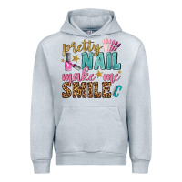 Heather Grey pretty nail make me smile bbs Urban Hoodie - BundleAndBundleShop