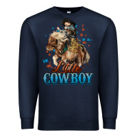 Navy Little Cowboy Midilli Horse kid boy Premium Sweatshirt - HowdyJamesFarm