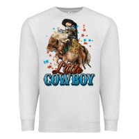 Oatmeal Heather Little Cowboy Midilli Horse kid boy Premium Sweatshirt - HowdyJamesFarm