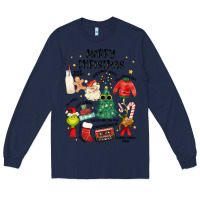 Navy merry christmas Long Sleeve Tee - MaliasSmallBusiness
