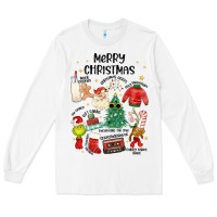 White merry christmas Long Sleeve Tee - MaliasSmallBusiness