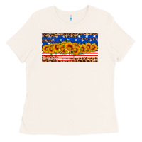 Bone usa flag sunflowers license plate Ladies Tee - HRA Design Shop