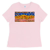 Bubblegum Pink usa flag sunflowers license plate Ladies Tee - HRA Design Shop