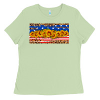 Matcha usa flag sunflowers license plate Ladies Tee - HRA Design Shop