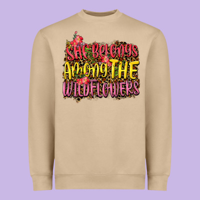 She Belongs Among The Wildflowers Heavyweight Sweatshirt Designed By Nancycooperartshop