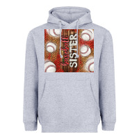 Heather Grey baseball sister Heavyweight Hoodie - TumblerDesignByShophia