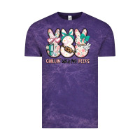 Cloud Purple easter chilling with my peeps bunny Vintage Tee - MaliasSmallBusiness