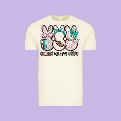 Easter Chilling With My Peeps Bunny Vintage Tee Designed By Maliassmallbusiness