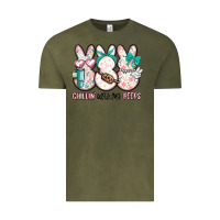 Vintage Olive easter chilling with my peeps bunny Vintage Tee - MaliasSmallBusiness