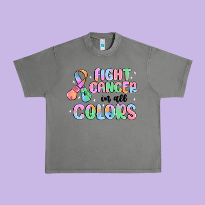 Fight Cancer In All Colors Urban Heavy Tee Designed By Maliassmallbusiness