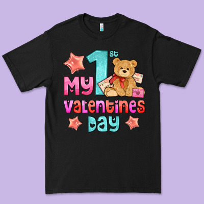 My First Valentines Day Premium Tee Designed By Adodesignshop