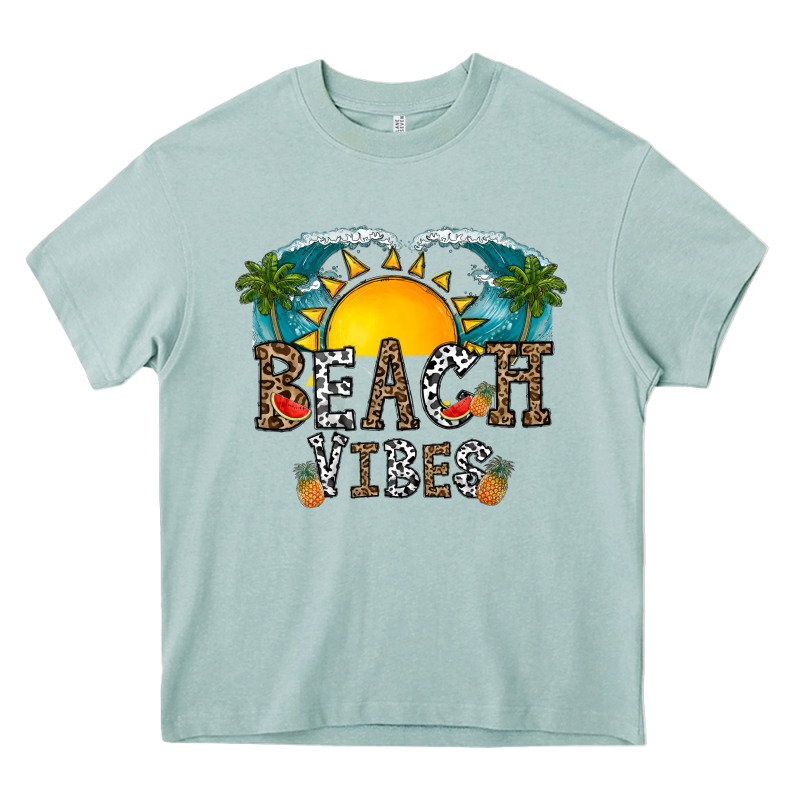 Beach Vibes Heavy Core Tee by CowhideDigitalArt | Teevron