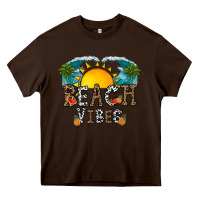 Chocolate Brown beach vibes Heavy Core Tee - CowhideDigitalArt