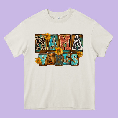 Western Mama Vibes Heavy Core Tee Designed By Fadigitalartstudio