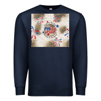 Navy usa land of the free because of the brave Premium Sweatshirt - TumblerDesignByShophia