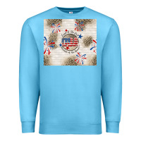 Ocean Blue usa land of the free because of the brave Premium Sweatshirt - TumblerDesignByShophia