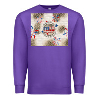Purple usa land of the free because of the brave Premium Sweatshirt - TumblerDesignByShophia