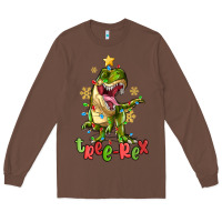Chestnut tree rex trex christmas dinosaur Long Sleeve Tee - MaliasSmallBusiness
