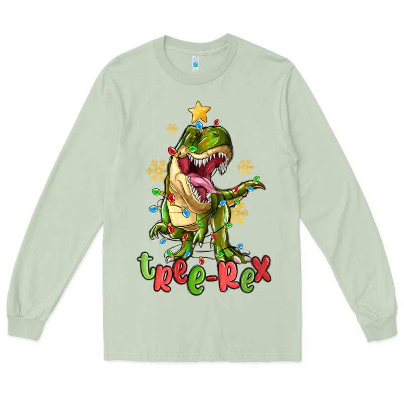 Tree Rex Trex Christmas Dinosaur Long Sleeve Tee by MaliasSmallBusiness | Teevron