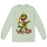 Matcha tree rex trex christmas dinosaur Long Sleeve Tee - MaliasSmallBusiness