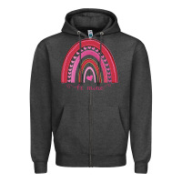 Charcoal Heather Valentines Day Rainbow Zipper Hoodie - Bettercallsaul