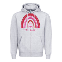 Heather Grey Valentines Day Rainbow Zipper Hoodie - Bettercallsaul