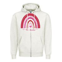 Oatmeal Heather Valentines Day Rainbow Zipper Hoodie - Bettercallsaul
