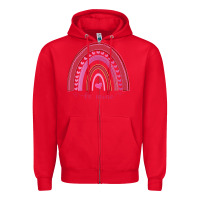 Red Valentines Day Rainbow Zipper Hoodie - Bettercallsaul