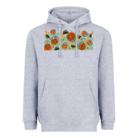 Heather Grey boho plant Heavyweight Hoodie - TumblerDesignByShophia
