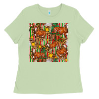Matcha christmas leopard cow with gift boxes Ladies Tee - FaDigitalArtStudio