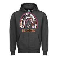 Charcoal Heather Valentines Day Rainbow, Valentines Day Rainbow Cowhide, Zipper Hoodie - Bettercallsaul