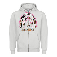 Dove Grey Valentines Day Rainbow, Valentines Day Rainbow Cowhide, Zipper Hoodie - Bettercallsaul